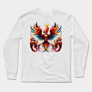 Phoenix Rebirth Skull Artwork Long Sleeve T-Shirt